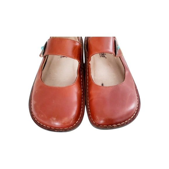 Alegria Brown Leather Mary Jane Comfort Shoes Slip Ons European Size 39/USA Sz 9 - Picture 4 of 6